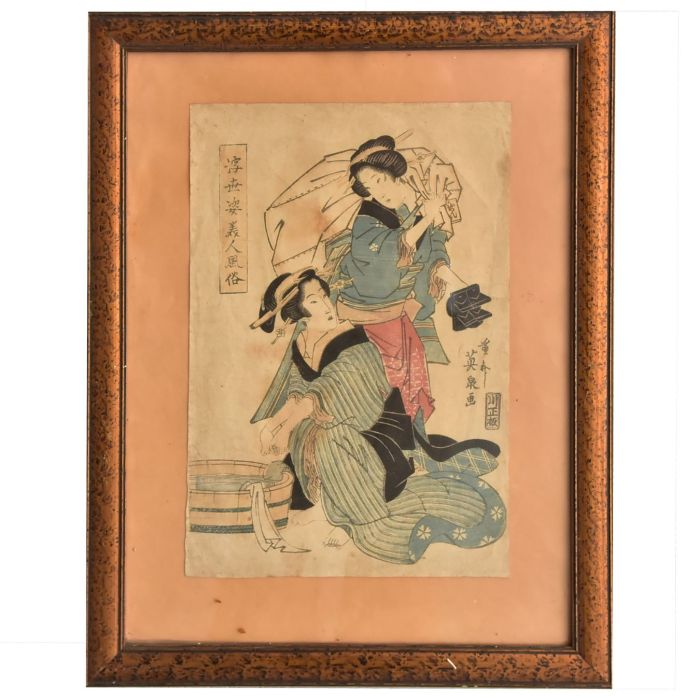 MARSEILLEANTIQUITES - Geisha estampe Japonaise époque XIXème Le site du  Village des antiquaires de FIFITURIN