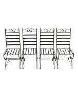 Série de 4 chaises de jardin fer forgé