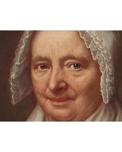 Portrait de femme à l'huile sur toile d'époque XVIIIème