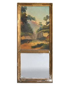 Trumeau d'époque XIXème peinture XVIIème à décor de paysage