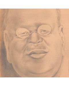 Dessin original portrait caricature Matthias Erzberger au crayon sur papier début XXème 