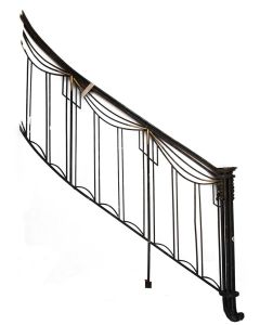 Départ de rampe d'escalier en fer forgé Art déco 1930