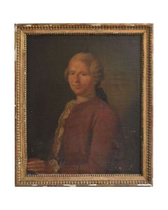 Portrait de gentilhomme à l'huile sur toile époque XVIIIème
