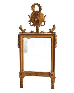 Miroir à poser bois doré époque XVIIIème aux colombes