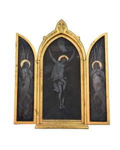 Objet de dévotion bronze calvaire de Jésus Christ époque XIXème