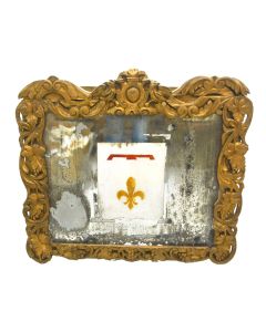 Applique miroir en bois doré au lys style Louis XV