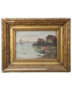 Peinture marine à l'huile XIXème