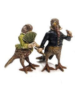 Bronze de Vienne au couple d'oiseaux élégants