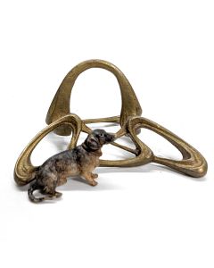 Bronze de Vienne porte montre au chien 