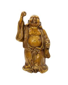 Bouddha en porcelaine italienne ocre jaune 