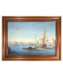 Marine 1900 vue de Venise signature illisible 