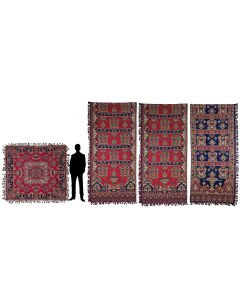 Tapisserie tenture rideaux motif oriental grand format x4