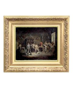 Scène de genre : "bagarre de taverne". Peinture époque XIXème signée Sarda