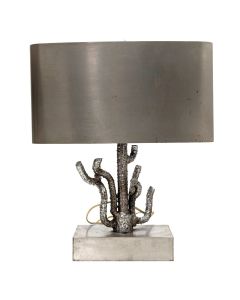 Lampe vintage de bureau métal chromé d'après Charles au corail
