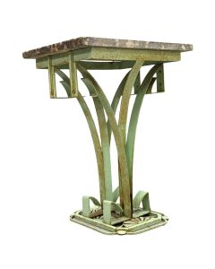 table en fer forgé dessus de marbre Art déco 1930