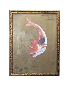 Huile sur toile aux poissons 1950