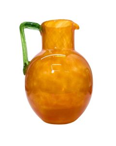 Pichet pâte de verre orange et verte