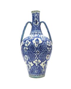Vase marocain bleu et blanc 
