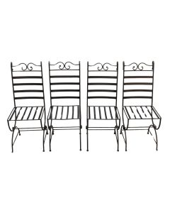 Série de 4 chaises de jardin fer forgé