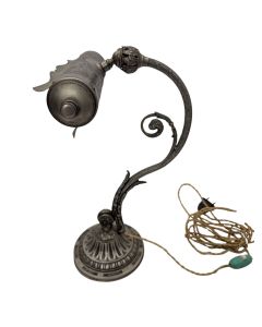 Lampe de bureau articulée en bronze argenté époque 1900