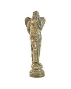 Sceau à cacheter (seal) de collection argent ou bronze argenté ange ailé XIXème